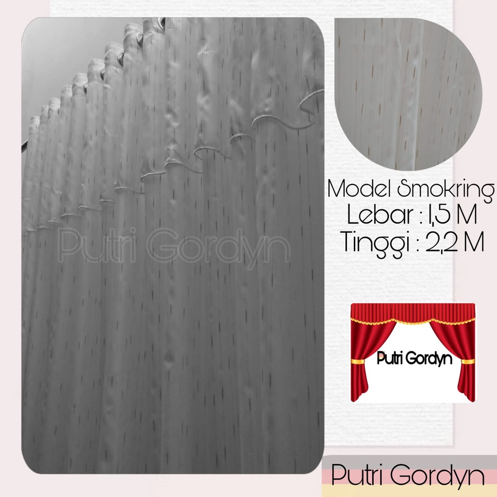 Vitrase Dalaman Gorden PONI TEAR DROPS Gold Model Smokring