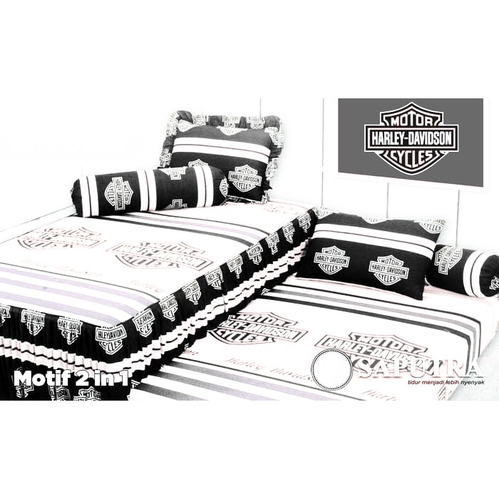 Sprei Saputra Harley Davidson New Twin ranjang 2in1 120x200