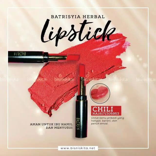 Lipstick Glossy atau Matte Batrisyia, Lipstik berbasis Herbal (Pilih Varian)