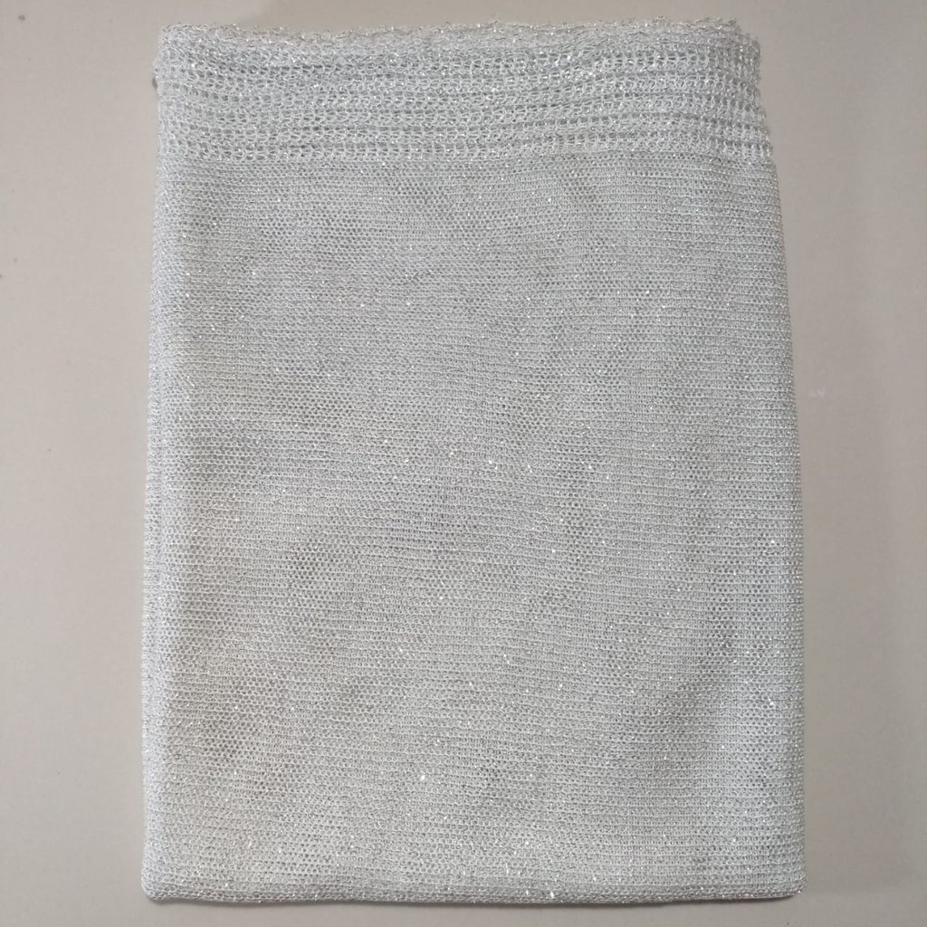PASHMINA RAJUT GLITTER TERLARIS BAHAN BERKUALITAS HIJAB JILBAB PENGANTIN WISUDA WEDDING-PUTIH BW