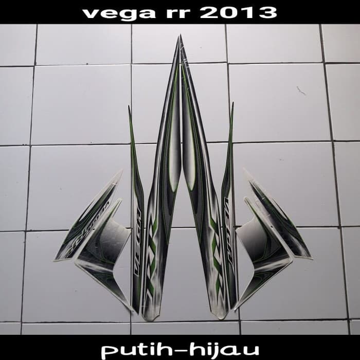 Striping Stiker Motor striping Vega RR 2013 Hitam-Putih-Hijau