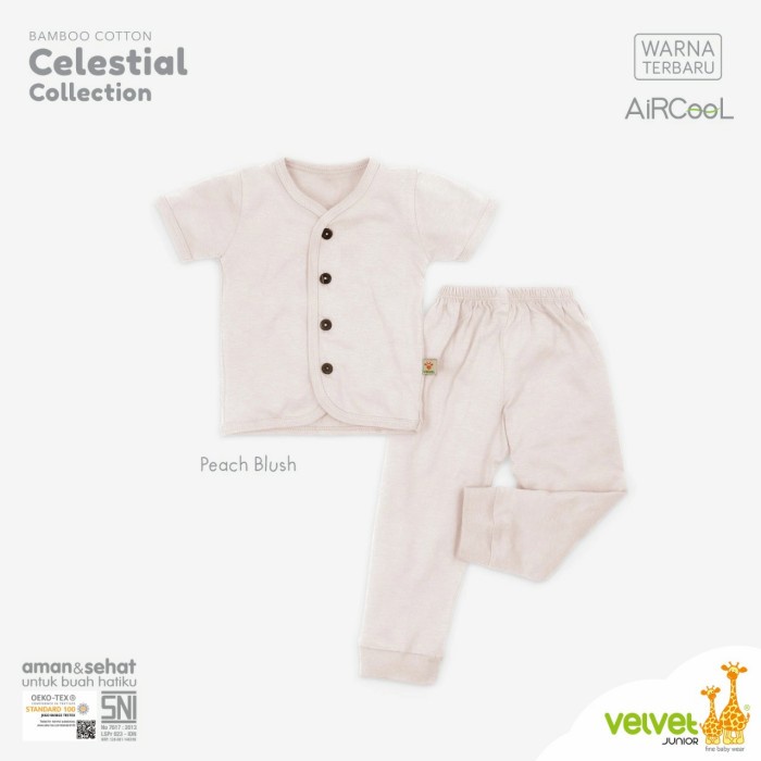 VELVET Junior Celestial Setelan Anak Kancing Depan Baju Bayi 0-12bln