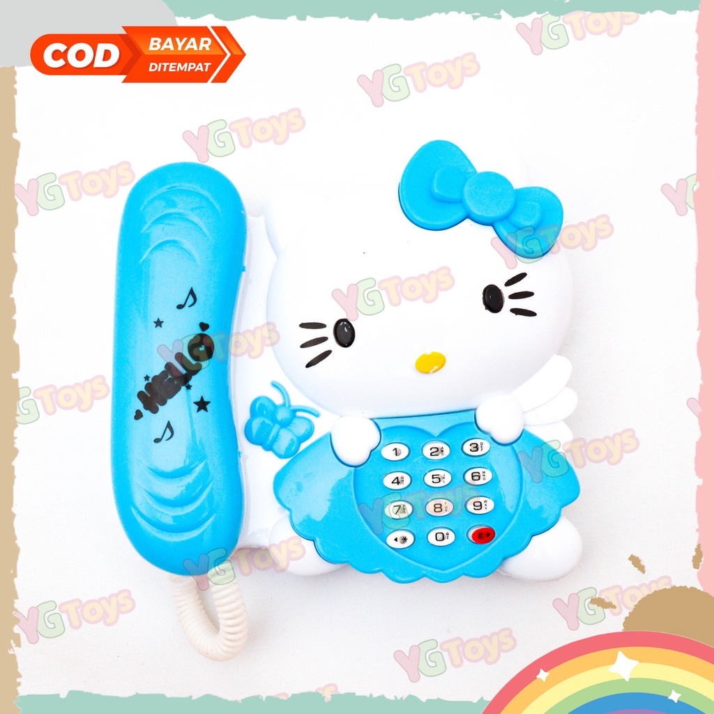 YGtoys Mainan Telepon Anak Perempuan Cewek Karakter Hello Kitty Mainan Musik Music Phone