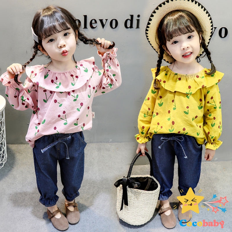 COCOBABY Gadis Setelan  Anak  Kaos Blouse Anak  Perempuan  