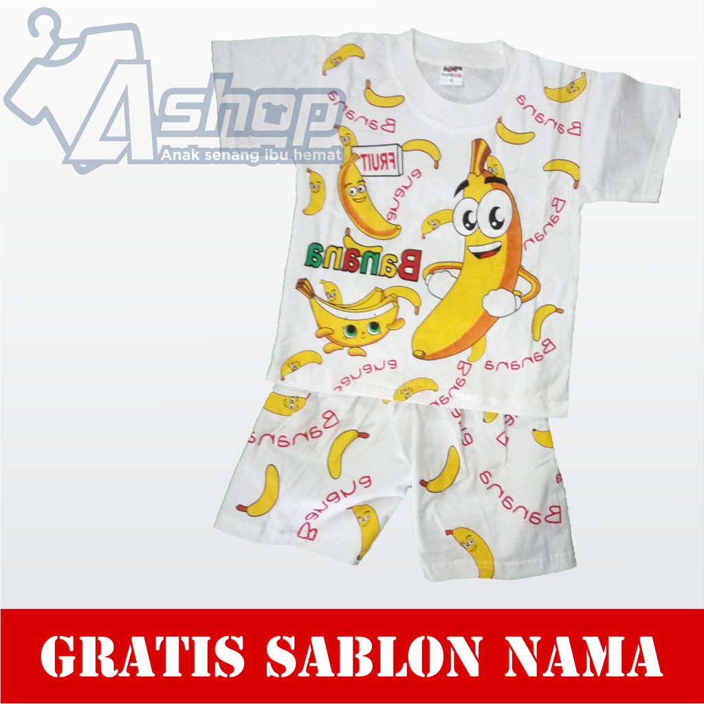  Baju  Anak  Setelan BANANA  Kaos Anak  Laki Laki Perempuan 