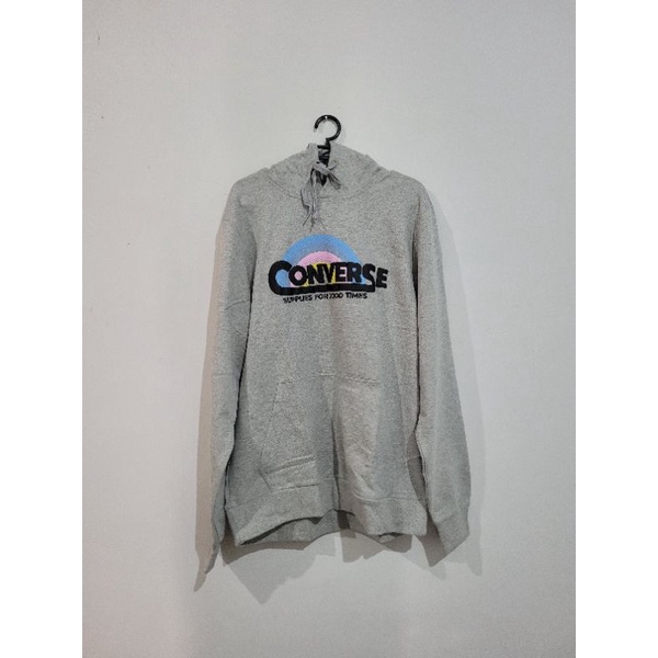 Converse Classic Script Hoodie Grey