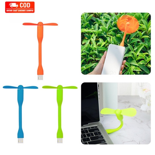 Kipas Angin USB Flexible Portable Fleksibel Mini Fan Baling Baling Powerbank