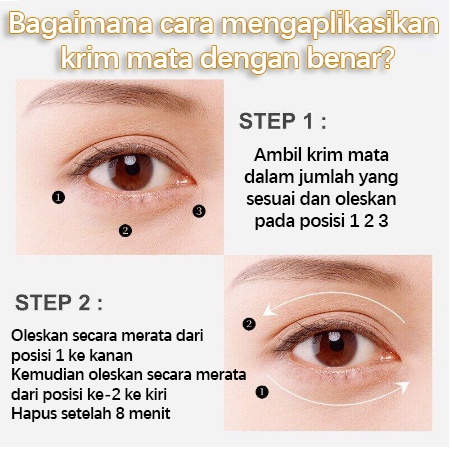 Krim Mata Eye cream Krim Mata Peptida Menyamarkan garis halus dan lingkaran hitam 30g Anti penuaan Menghilangkan lingkaran hitam dan kerutan menghilangkan kantung mata Mengencangkan kulit di sekitar mata