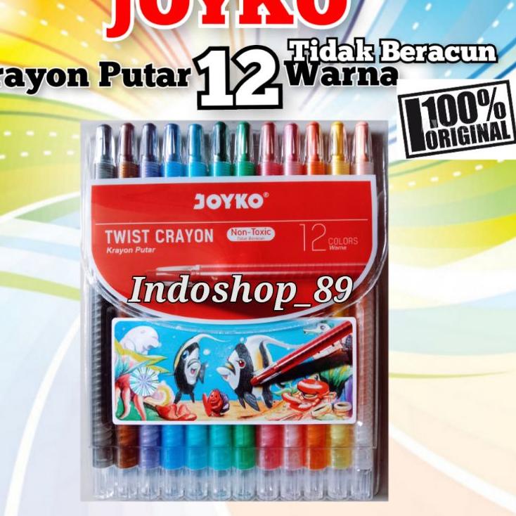 

Super Ngetrends Pensil warna puter Krayon puter Joyko 12warna panjang