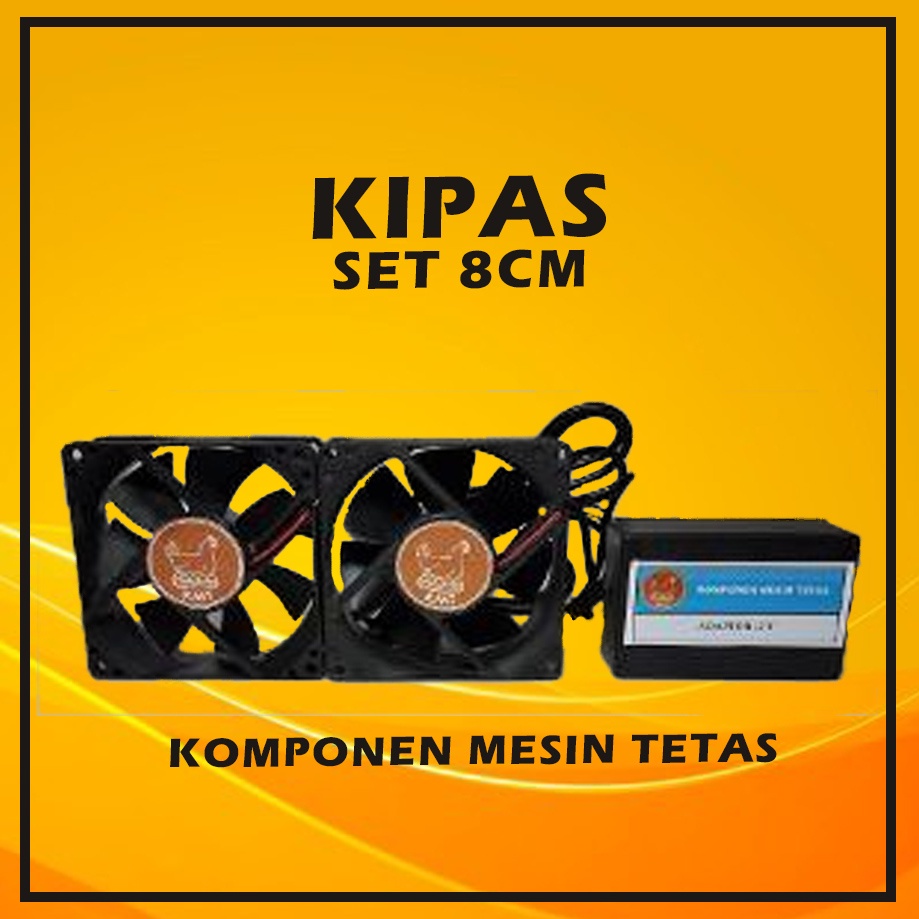 Fan Kipas Set 8cm dengan Adaptor untuk Mesin Tetas