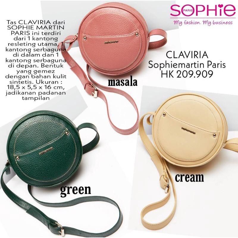 TAS CLARYSA BULAT : CREAM / PINK  SOPHIE MARTIN PARIS PROMO ORIGINAL SELEMPANG WANITA WOMAN BAG