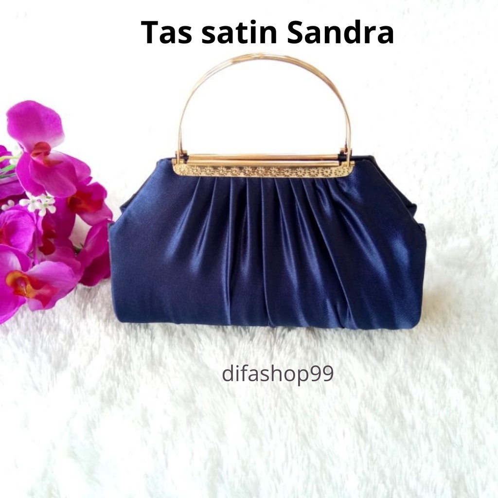 TAS PESTA SATIN SANDRA MURAH KESAN MEWAH MODEL CLUCTH DAN SELEMPANG