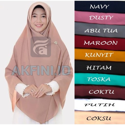 Jilbab Segi Empat Wolfis polos Syari Ukuran Besar