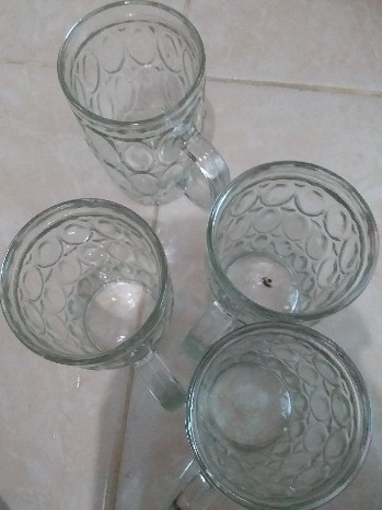 Gelas Beling / Gelas Kaca / Gelas Gagang Bentol Bm 36/ Bm1