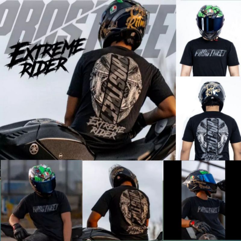 T-SHIRT PROSTREET EXTREME RIDER BLACK | KAOS PROSTREET | NEW | PREMIUM | BAJU BALAP | DRAG RACE | RA