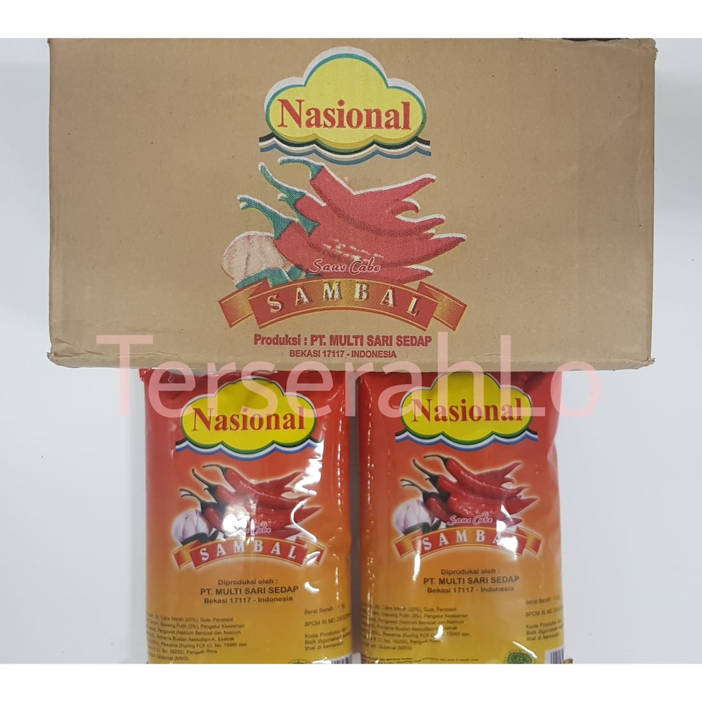 

Dus Karton Saus / Saos Sambal Nasional 1 Kg - 1 Karton (Dus isi 6 bantal)