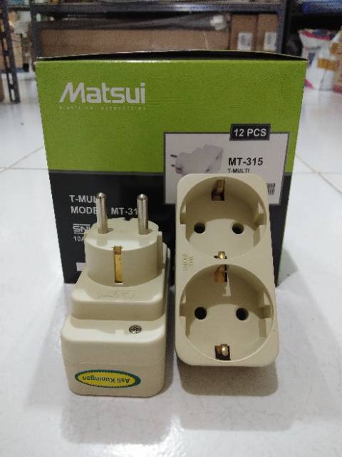 Stop Kontak Colokan T multi 2 Lubang MATSUI MT - 315