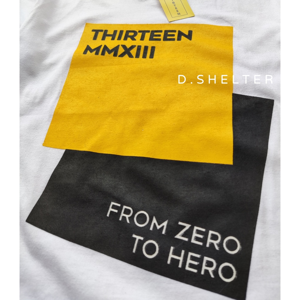 KAOS DISTRO ANAK THIRTEEN PUTIH YELLOW BOX