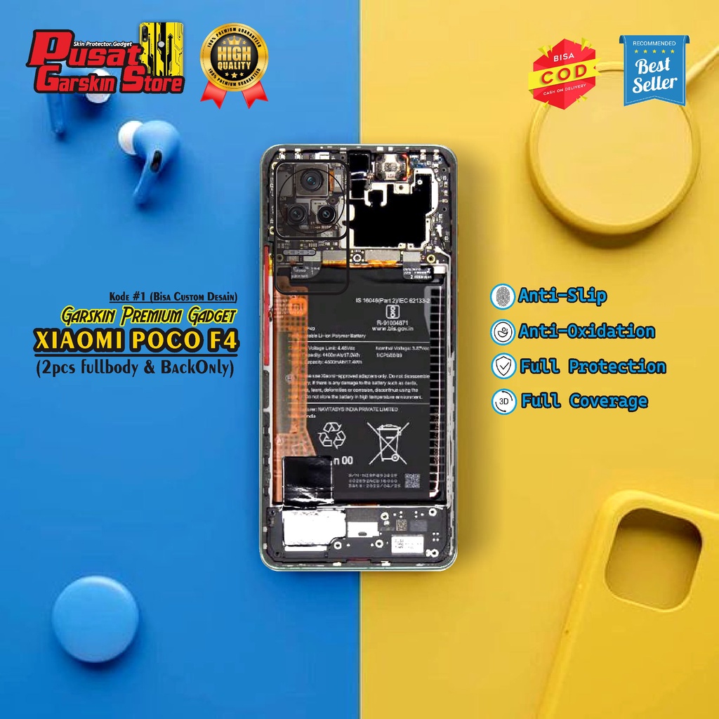 Garskin POCO F4 Skin Gadget Premium Motif Mesin (Isi 3Pcs)