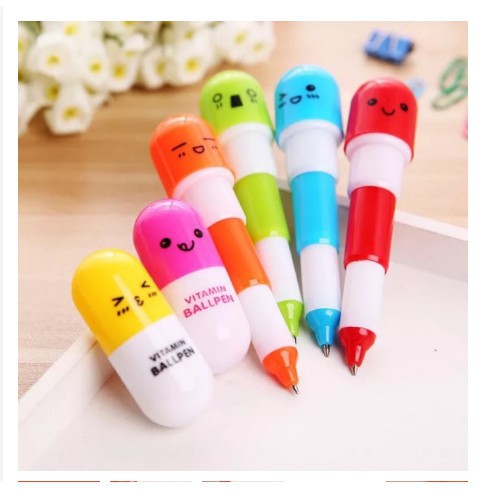 Ballpen / Pulpen / Pena Vitamin Tablet / Pulpen Kapsul Obat Unik Lucu-1