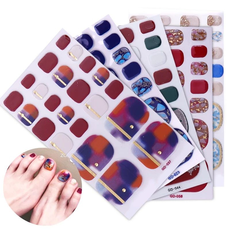 (COD) Sticker Kuku Nails Motif 22pcs/set Elegant Stiker Kuku Kaki MALL SHOPPING