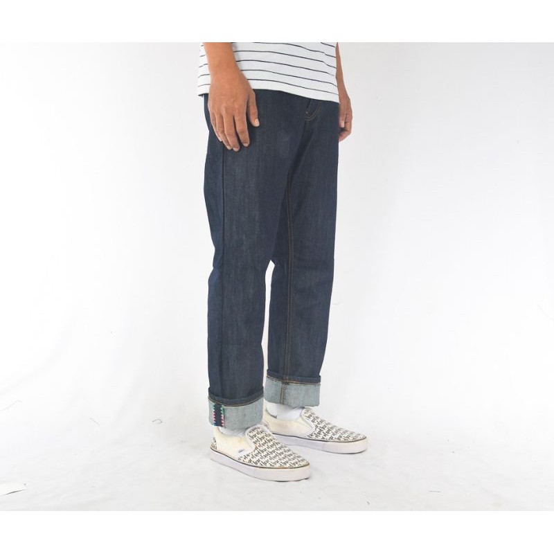 [COD] Celana Pria - Celana Jeans Pria Selvedge white Shellsitch &amp; Rainbow Shellstich 13oz