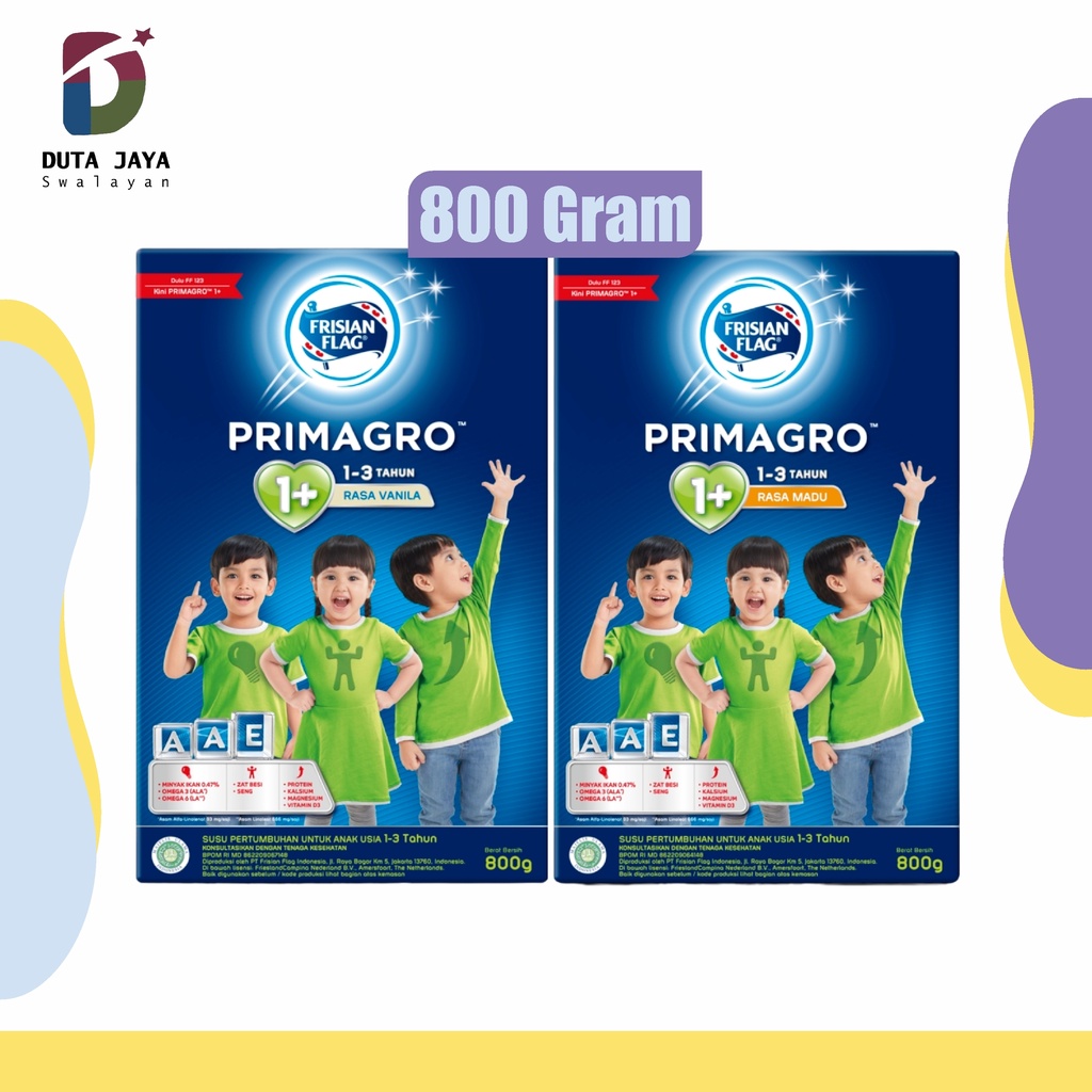 Frisian Flag Primagro 1+ Susu Formula Anak Bubuk Vanilla, Madu 800 Gram