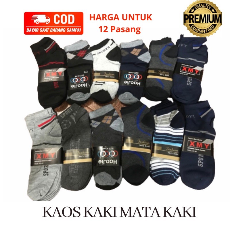 ( 6 ~ 12 Pasang ) KAOS KAKI PENDEK MOTIF