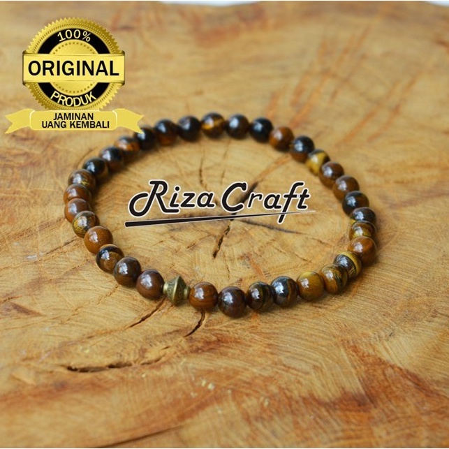 Gelang Tasbih Pria Wanita Batu Akik Tiger Eye Asli Alam Natural 33 Butir