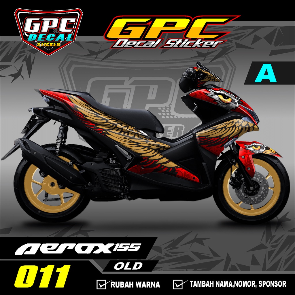 Decal Sticker Variasi Fullbody Yamaha Aerox 155 Old 011 -Dekal Stiker Aerox Desain ELANG EAGLE GPC