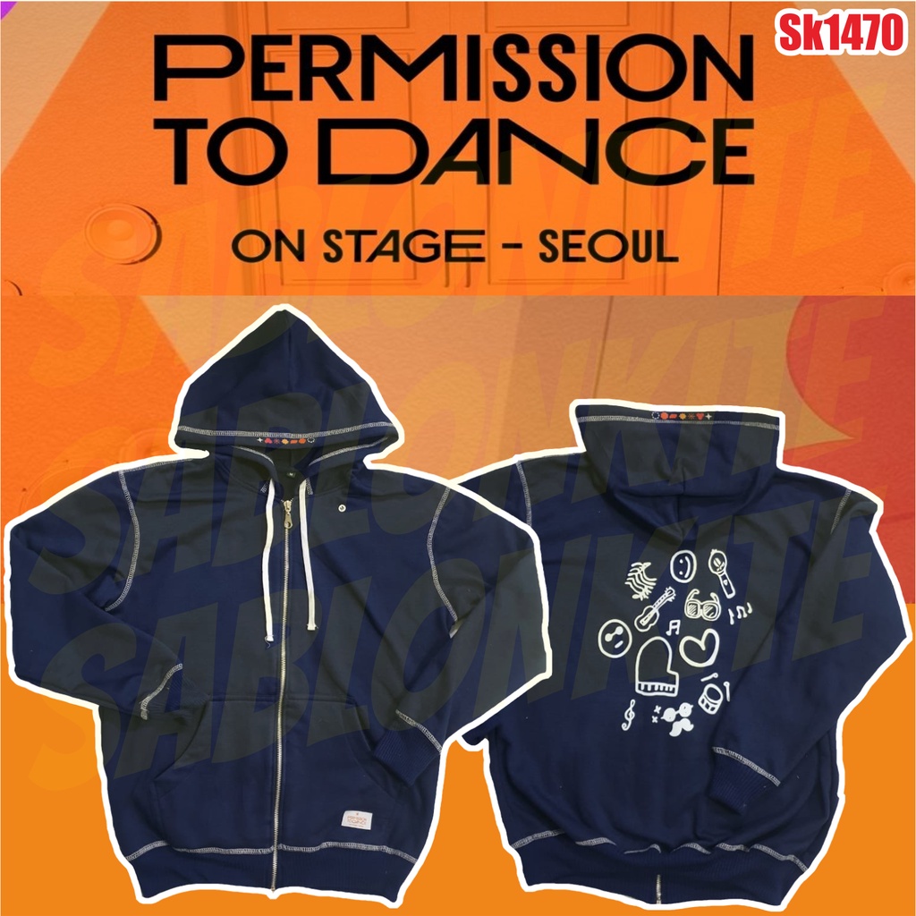 MURAH!!! JAKET HOODIE zipper KPOP PERMISSION TO DANCE TAEHYUNG SEOK JIN PTD SEOUL SK1470 UNISEX