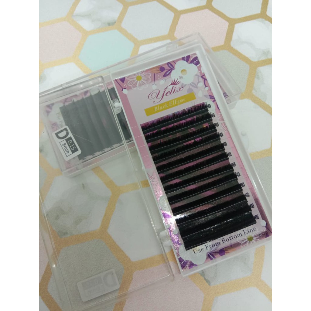 Yelix Black Ellipse Eyelash Extension Bulu Mata Palsu premium