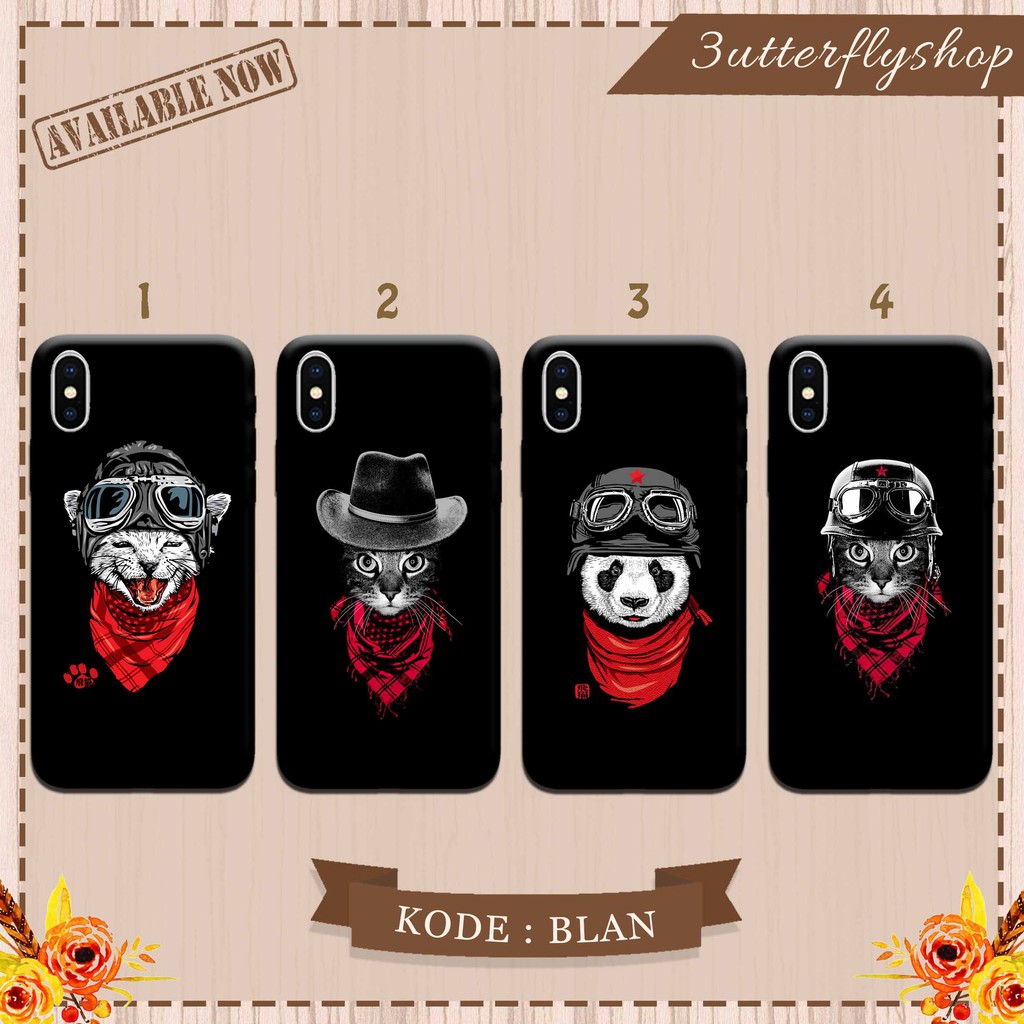 Black Animal casing case HP xiaomi samsung iphone oppo vivo realme redmi meizu