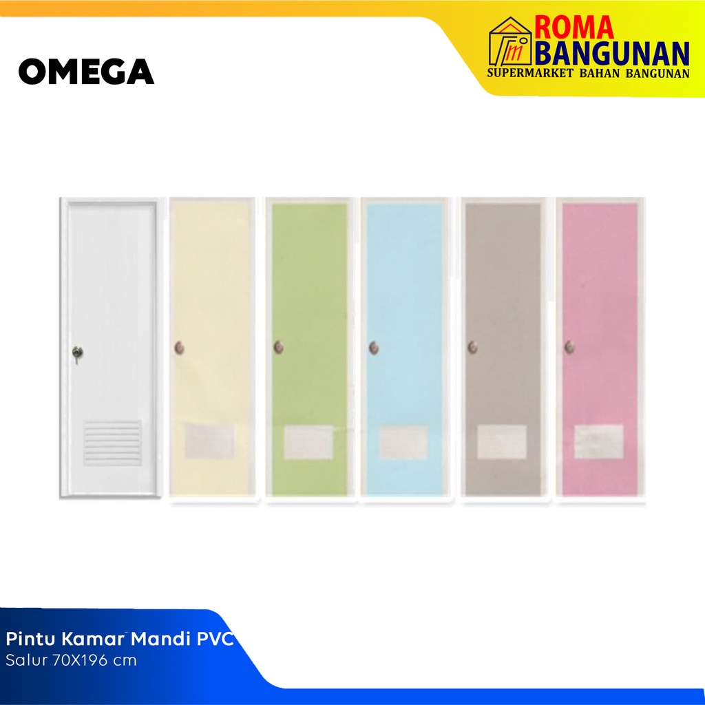 Omega Pintu Kamar Mandi PVC Plastik Salur 70X196 cm