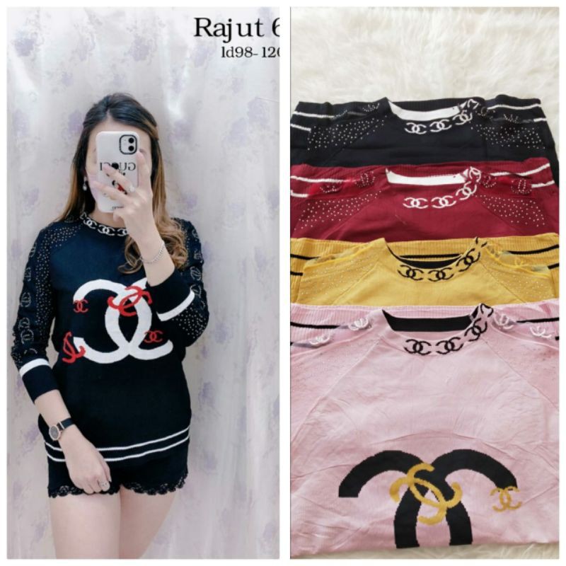 wanita-atasan kaos rajut Ch premium import-termurah/terbaru/terlaris/trendy kekinian...