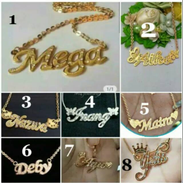 kalung wanita / kalung titanium anti karat / Kalung nama / lapis emas Permata / kalung Anak / kalung