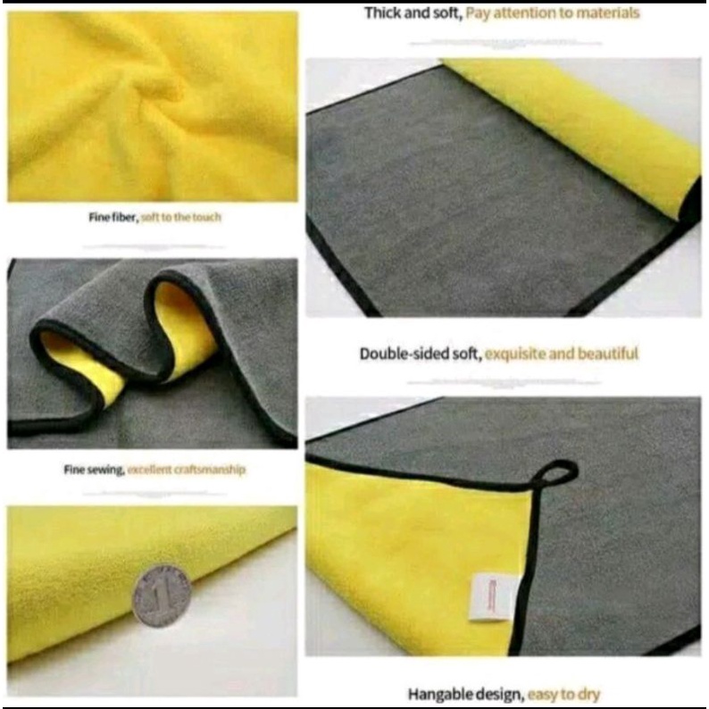 Kain Lap Microfiber Motor Dan Mobil Super Halus Di Dua sisi Daya serap maksimal Multiguna Fazzio Vario Pcx Nmax Aerox Adv150 DLL