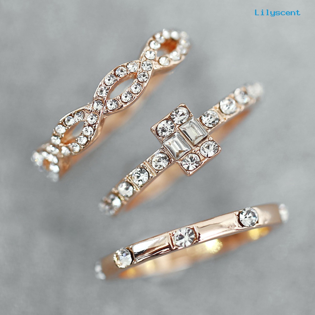 3pcs / Set Cincin Jari Gaya Minimalis Untuk Dekorasi Harian