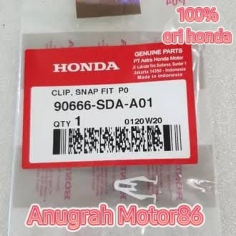 90666-SDA-A01 Klip clip plastik cover body honda snap fit ori Honda