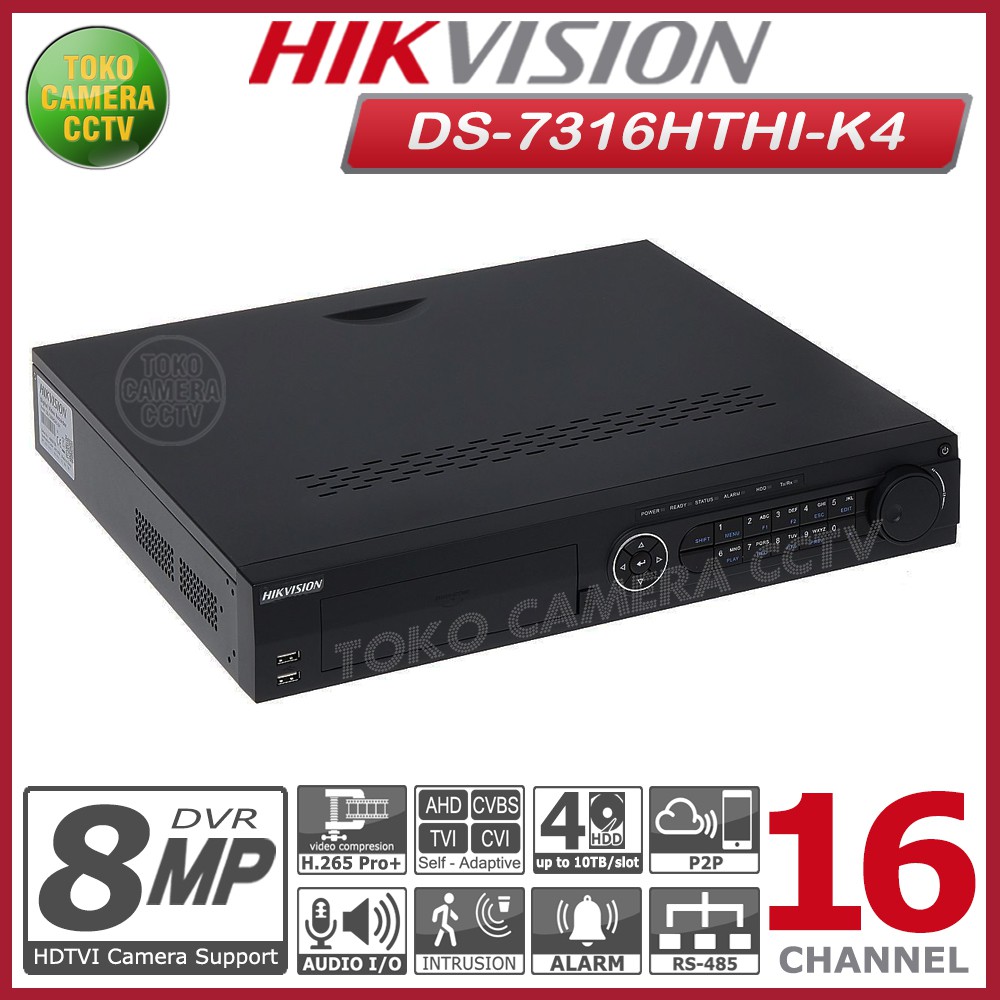 DVR HIKVISION 16 CHANNEL DS-7316HTHI-K4 DVR CCTV 16 CH 8MP 4K