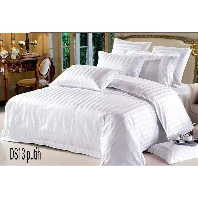 Sprei Set Kingkoil Bahan Dobby Warna Putih Seprei Hotel Polos