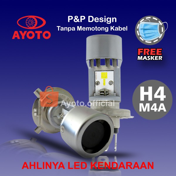 2 pcs sepasang  Lampu led H4 mobil/truck AYOTO M4A watt 30 hi/low