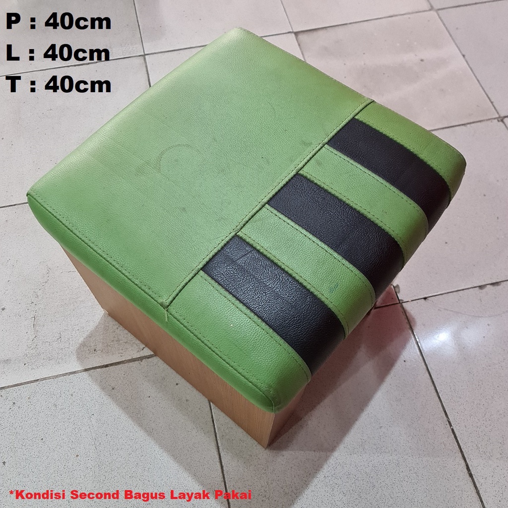 Kursi Kayu Kotak Persegi Busa Model Piano 40cm