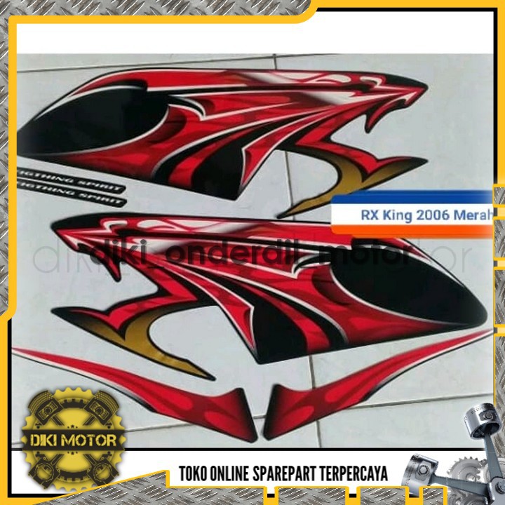 Sticker Striping Lis Motor Yamaha RX King 2006 Merah