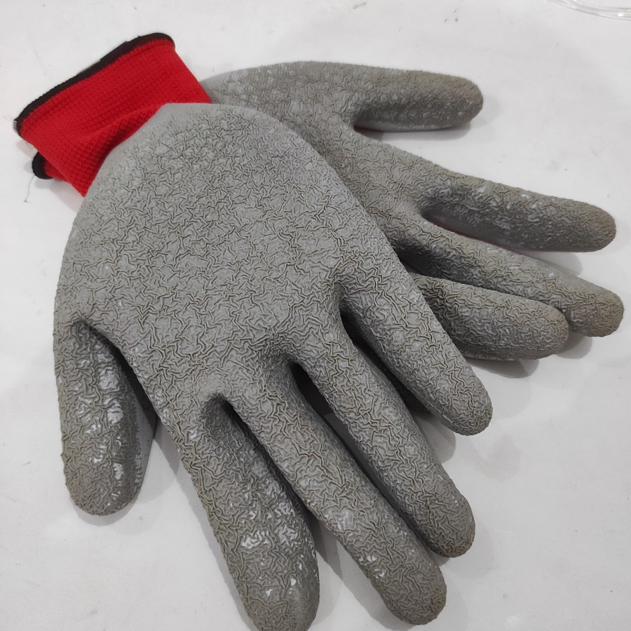 Sarung Tangan Kerja Tukang Working Glove Tapak Karet Finder merah Set