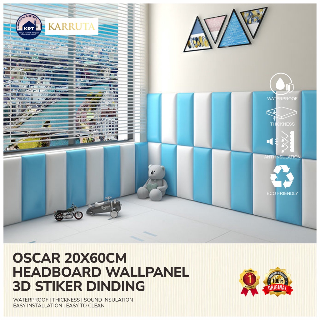 KARRUTA - Headboard Pure Oscar | Model Persegi Panjang - Wallpanel 3D Sandaran Kasur Peredam Suara