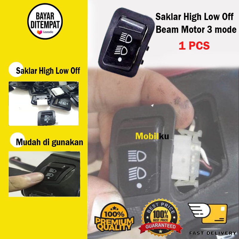 [BISA COD] Saklar Dim Motor Saklar High Low Off Beam Motor 3 mode