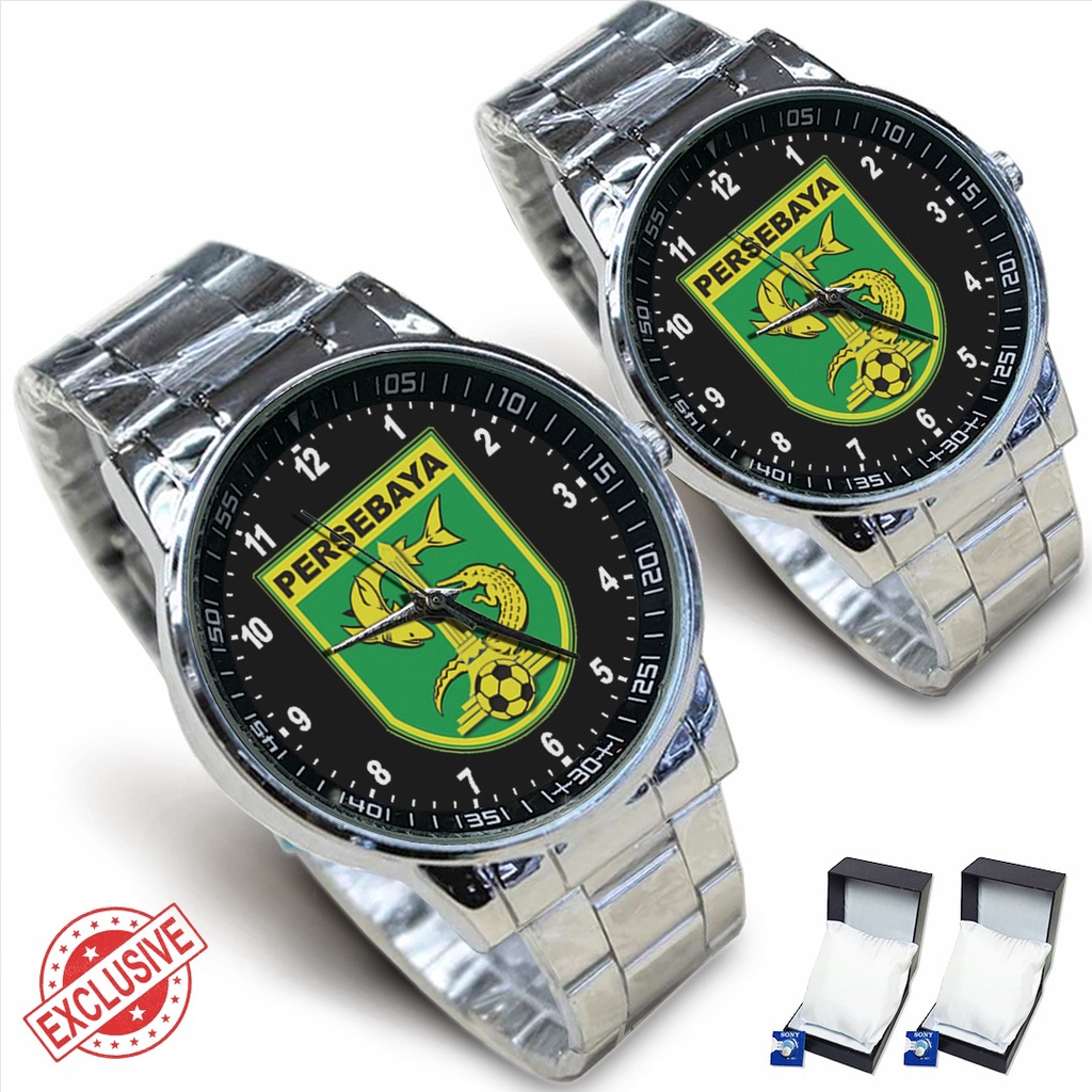 Jam Tangan Rantai Couple PERSEBAYA Logo 2 (Cool)