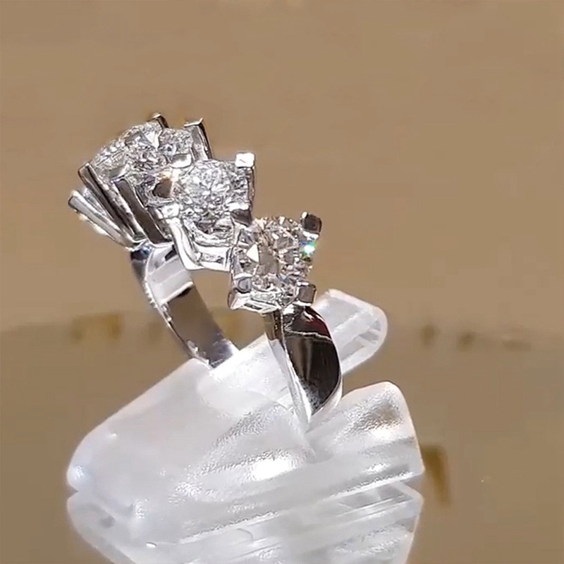 Cincin Wanita Hias Batu Cubic Zirconia Untuk Pesta Dansa