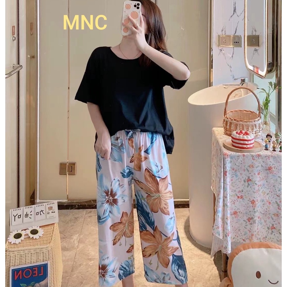 SETELAN CELANA SETCEL ONE SET OOTD 7 8 KAOS PIYAMA SET BAJU TIDUR HARIAN OVERSIZE POLOS WANITA DEWASA LENGAN PENDEK CP SPANDEK IMPORT STELAN PIAMA KAOS ATASAN TIDUR HITAM CEWEK GADIS REMAJA ANAK PEREMPUAN BAJU RUMAHAN SANTAI FASHION PAKAIAN TIDUR WANITA-7/8Kombi BLACK